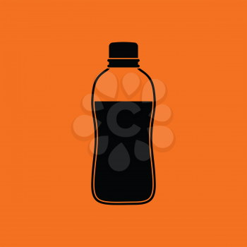 Sport bottle of drink icon. Orange background with black. Vector illustration.