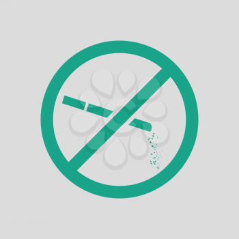No smoking icon. Gray background with green. Vector illustration.