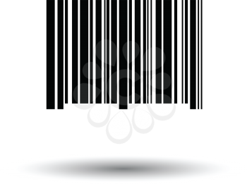Bar code icon. White background with shadow design. Vector illustration.