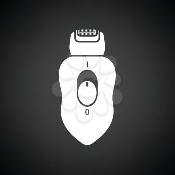 Depilator icon. Black background with white. Vector illustration.