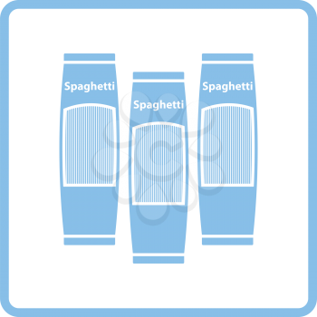 Spaghetti package icon. Blue frame design. Vector illustration.
