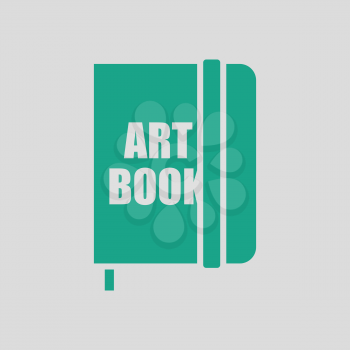 Sketch book icon. Gray background with green. Vector illustration.