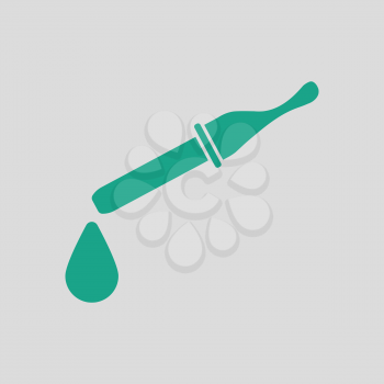 Dropper icon. Gray background with green. Vector illustration.