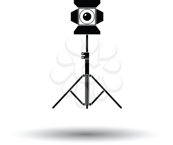 Stage projector icon. White background with shadow design. Vector illustration.
