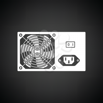 Power unit icon. Black background with white. Vector illustration.