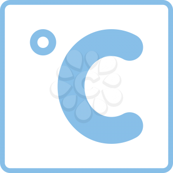 Celsius degree icon. Blue frame design. Vector illustration.
