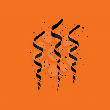 Party serpentine icon. Orange background with black. Vector illustration.