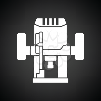 Plunger milling cutter icon. Black background with white. Vector illustration.