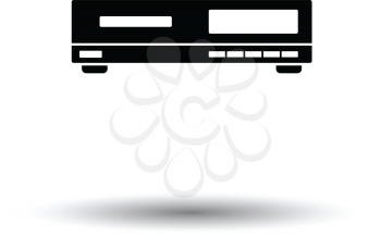Media player icon. White background with shadow design. Vector illustration.