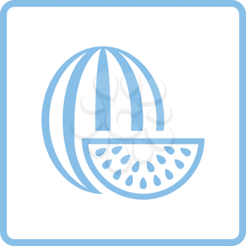 Watermelon icon. Blue frame design. Vector illustration.
