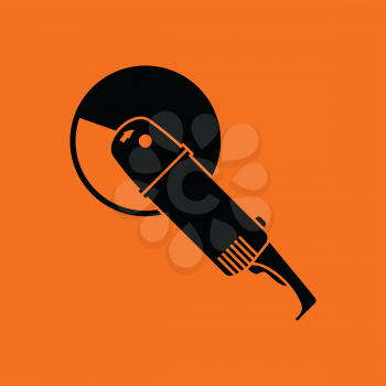 Grinder icon. Orange background with black. Vector illustration.
