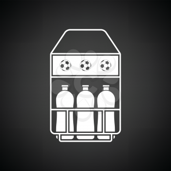 Soccer field bottle container  icon. Black background with white. Vector illustration.
