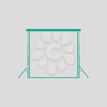 Icon of studio photo background. Gray background with green. Vector illustration.