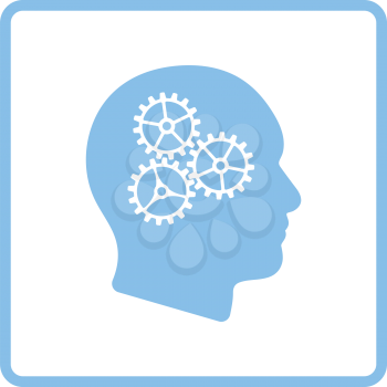 Brainstorm  icon. Blue frame design. Vector illustration.