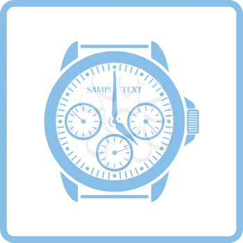 Watches icon. Blue frame design. Vector illustration.