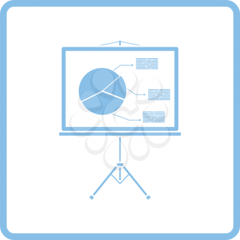 Presentation stand icon. Blue frame design. Vector illustration.