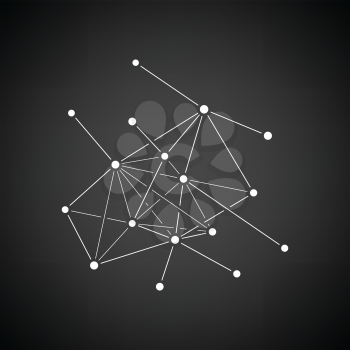 Connection net icon. Black background with white. Vector illustration.