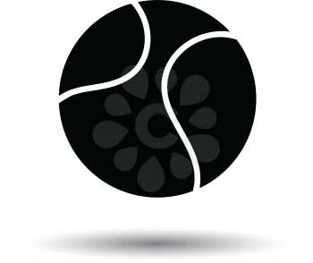 Tennis ball icon. White background with shadow design. Vector illustration.