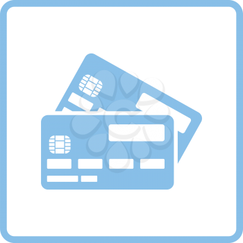 Credit card icon. Blue frame design. Vector illustration.