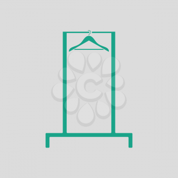 Hanger rail icon. Gray background with green. Vector illustration.