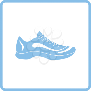 Sneaker icon. Blue frame design. Vector illustration.