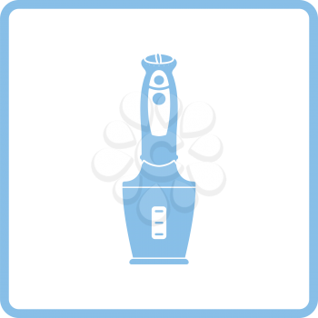 Baby food blender icon. Blue frame design. Vector illustration.