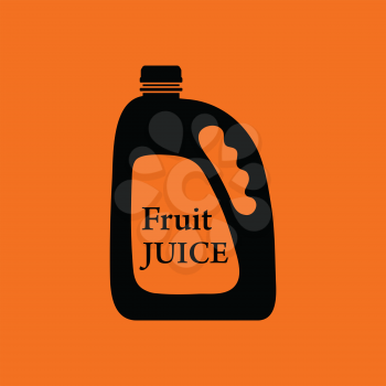 Fruit juice canister icon. Orange background with black. Vector illustration.
