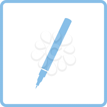 Liner pen icon. Blue frame design. Vector illustration.