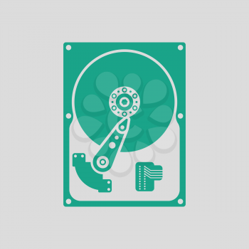 HDD icon. Gray background with green. Vector illustration.