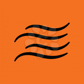 Water wave icon. Orange background with black. Vector illustration.