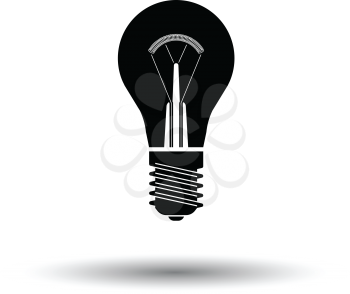 Electric bulb icon. White background with shadow design. Vector illustration.
