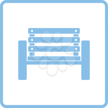 Tennis player bench icon. Blue frame design. Vector illustration.