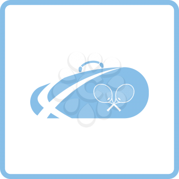 Tennis bag icon. Blue frame design. Vector illustration.