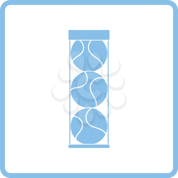 Tennis ball container icon. Blue frame design. Vector illustration.