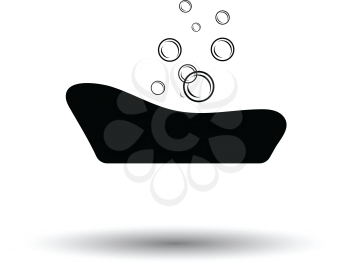 Baby bathtub icon. White background with shadow design. Vector illustration.