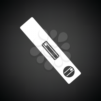 Icon of construction level . Black background with white. Vector illustration.