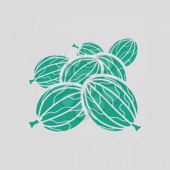 Gooseberry icon. Gray background with green. Vector illustration.