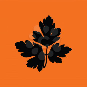 Parsley icon. Orange background with black. Vector illustration.