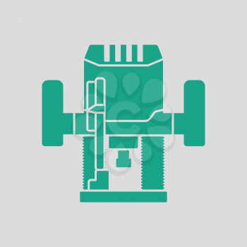 Plunger milling cutter icon. Gray background with green. Vector illustration.