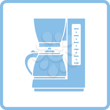 Kitchen coffee machine icon. Blue frame design. Vector illustration.