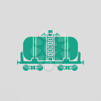 Oil railway tank icon. Gray background with green. Vector illustration.