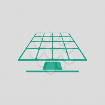Solar energy panel icon. Gray background with green. Vector illustration.