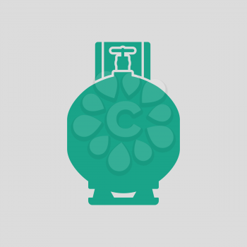 Gas cylinder icon. Gray background with green. Vector illustration.