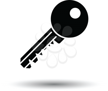 Key icon. White background with shadow design. Vector illustration.