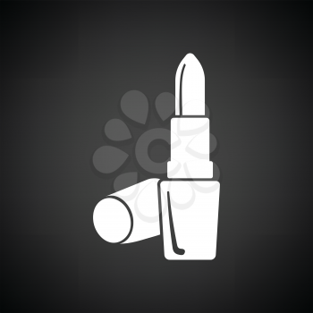 Lipstick icon. Black background with white. Vector illustration.