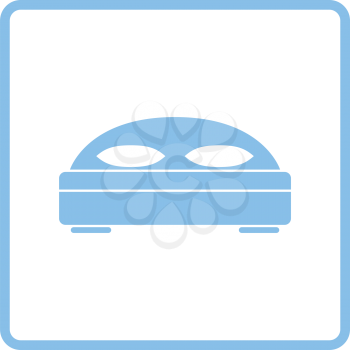 Hotel bed icon. Blue frame design. Vector illustration.