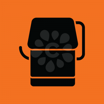 Toilet paper icon. Orange background with black. Vector illustration.
