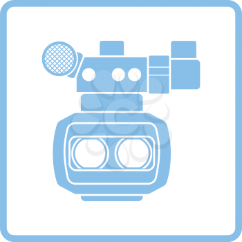 3d movie camera icon. Blue frame design. Vector illustration.