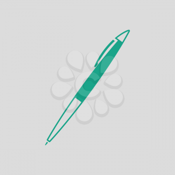 Pen icon. Gray background with green. Vector illustration.