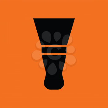 Putty knife icon. Orange background with black. Vector illustration.